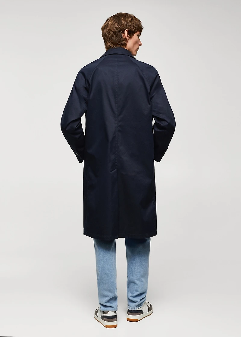 Relaxed-fit cotton trench coat