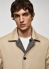 Reversible recycled wool trench coat