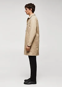 Reversible recycled wool trench coat