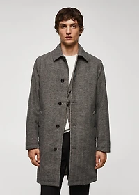 Reversible recycled wool trench coat