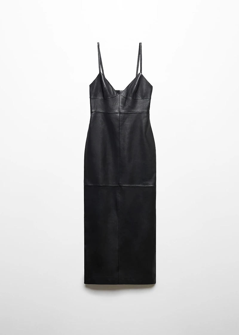 Leather dress with straps