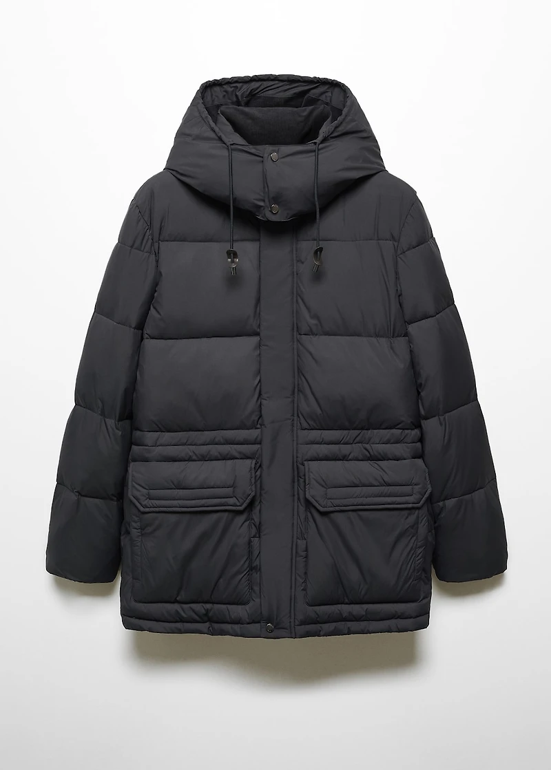Water-repellent quilted barn jacket