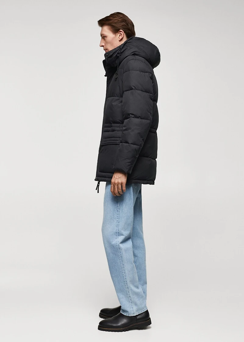 Water-repellent quilted barn jacket