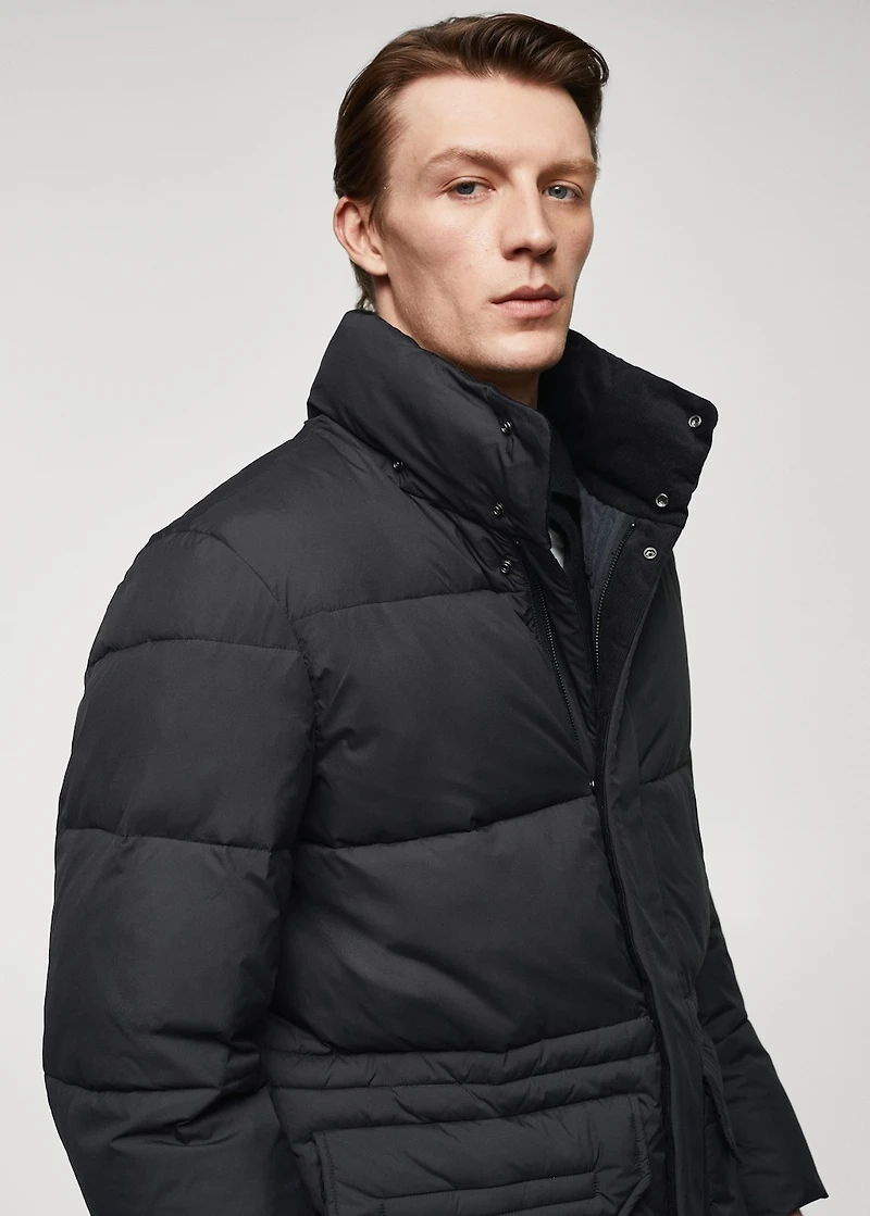 Water-repellent quilted barn jacket