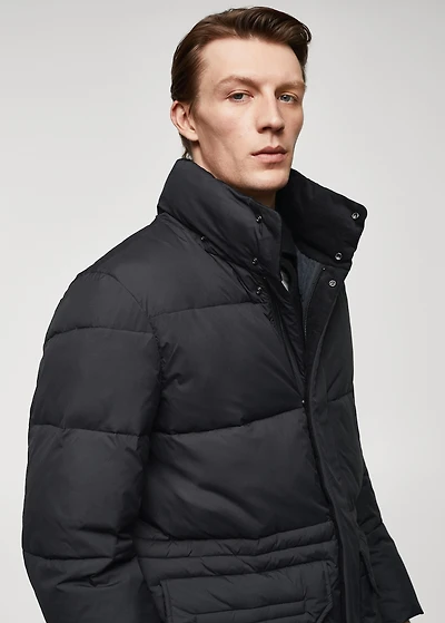 Water-repellent quilted barn jacket