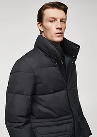 Water-repellent quilted barn jacket