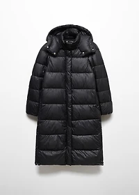 Water-repellent hood puffer coat