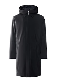 Water-repellent hooded trench coat
