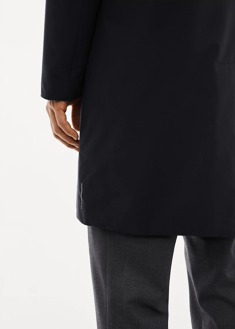 Water-repellent hooded trench coat