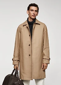Water-repellent quilted trench coat