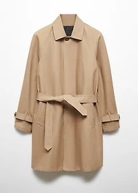 Water-repellent quilted trench coat