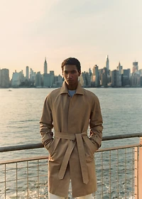 Water-repellent quilted trench coat