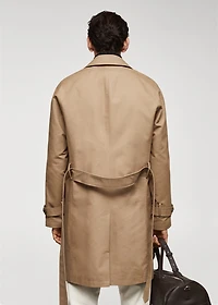 Water-repellent quilted trench coat
