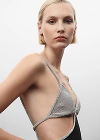 Satin dress with rhinestone body