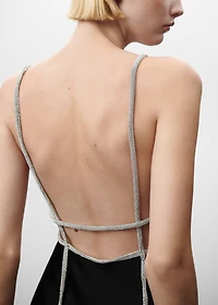 Satin dress with rhinestone body