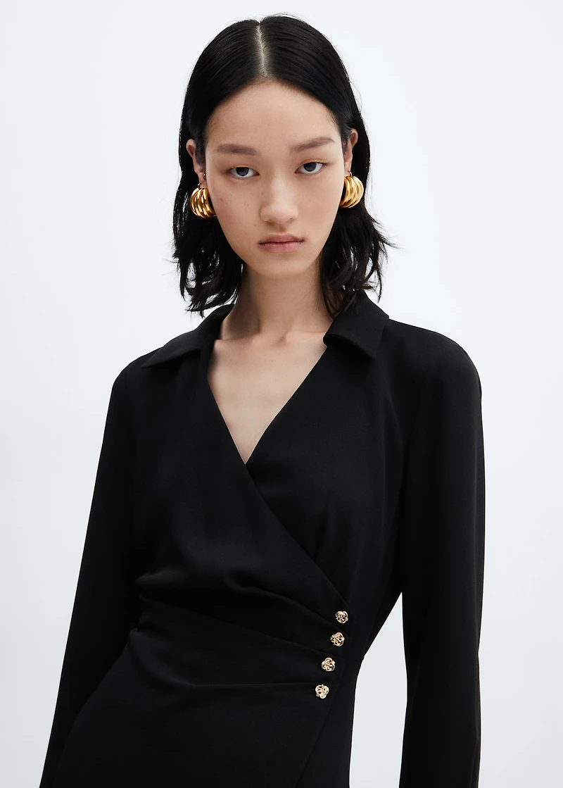 Buttoned wrap dress