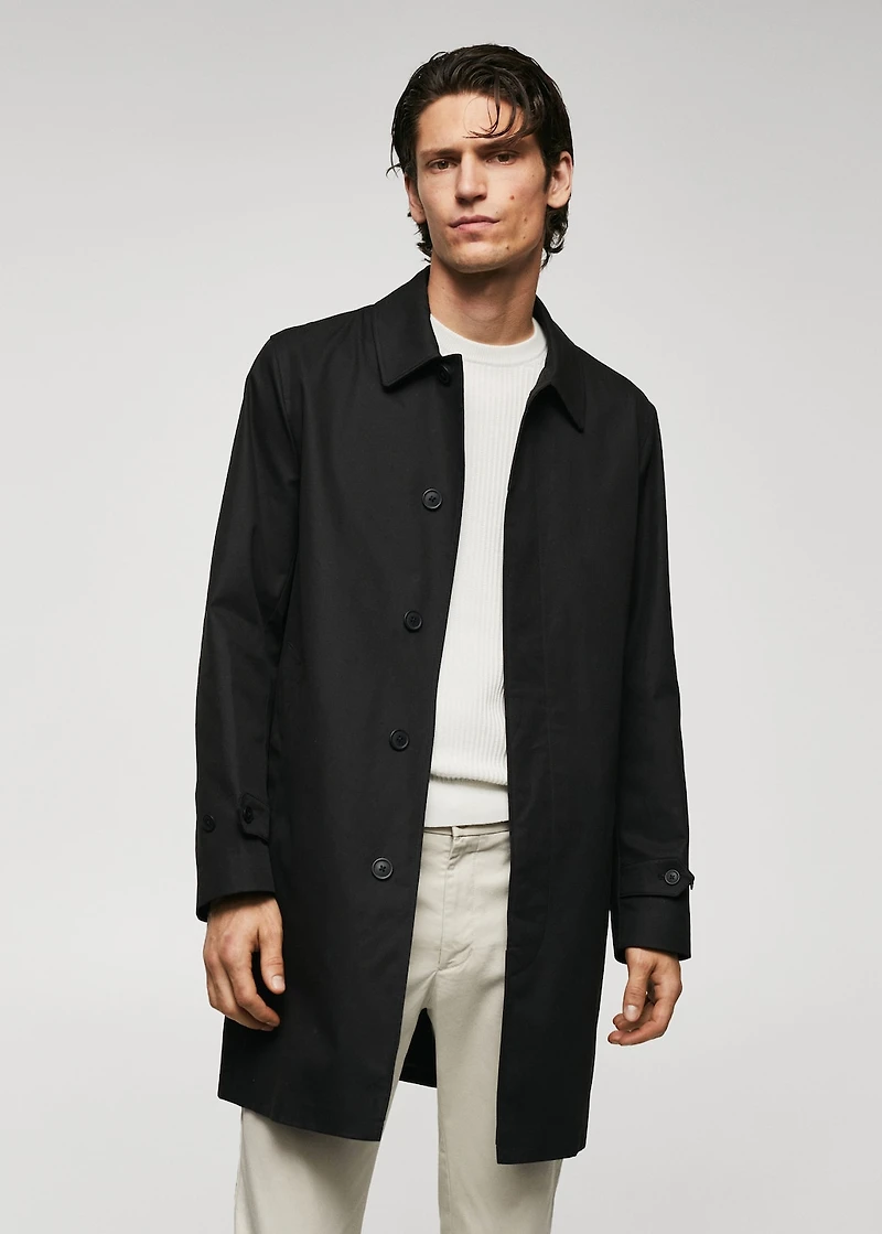 Water-repellent cotton trench coat