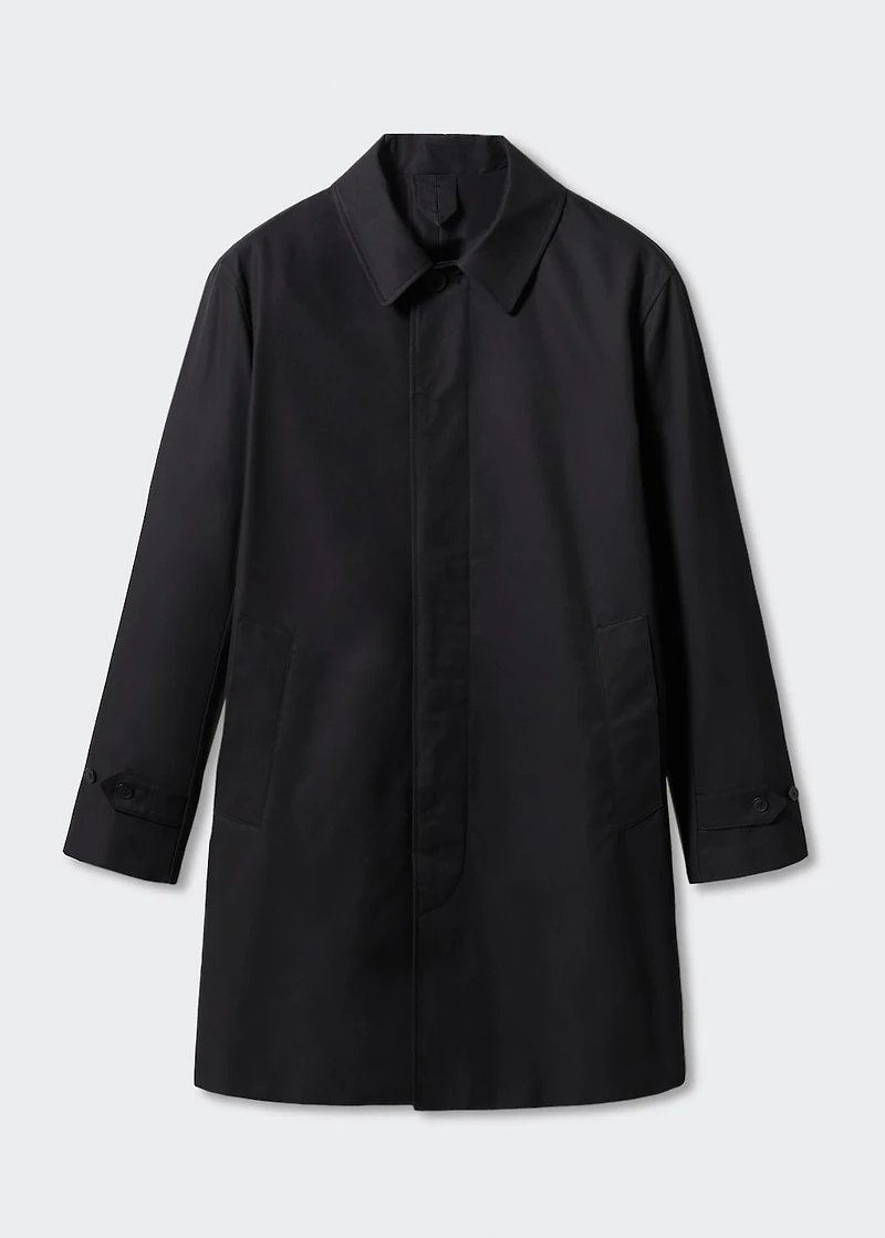 Water-repellent cotton trench coat