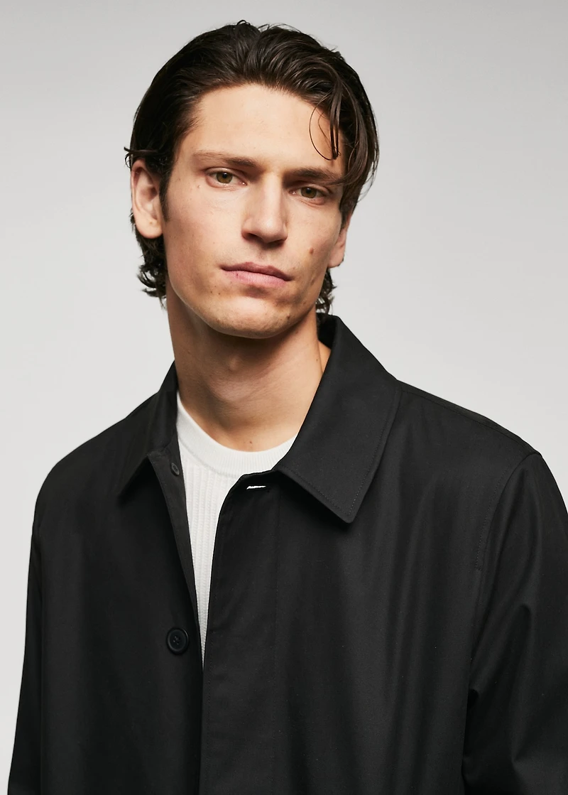 Water-repellent cotton trench coat