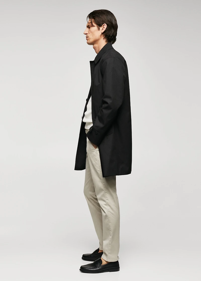 Water-repellent cotton trench coat