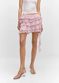 Ruffled chiffon skirt