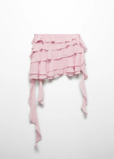 Ruffled chiffon skirt