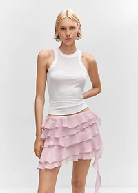 Ruffled chiffon skirt