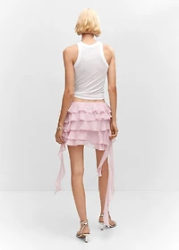 Ruffled chiffon skirt