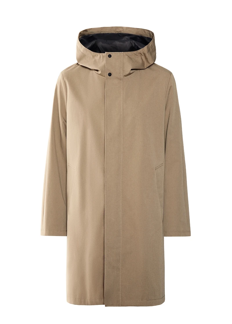 Water-repellent hooded barn jacket