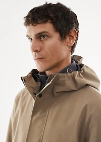Water-repellent hooded barn jacket