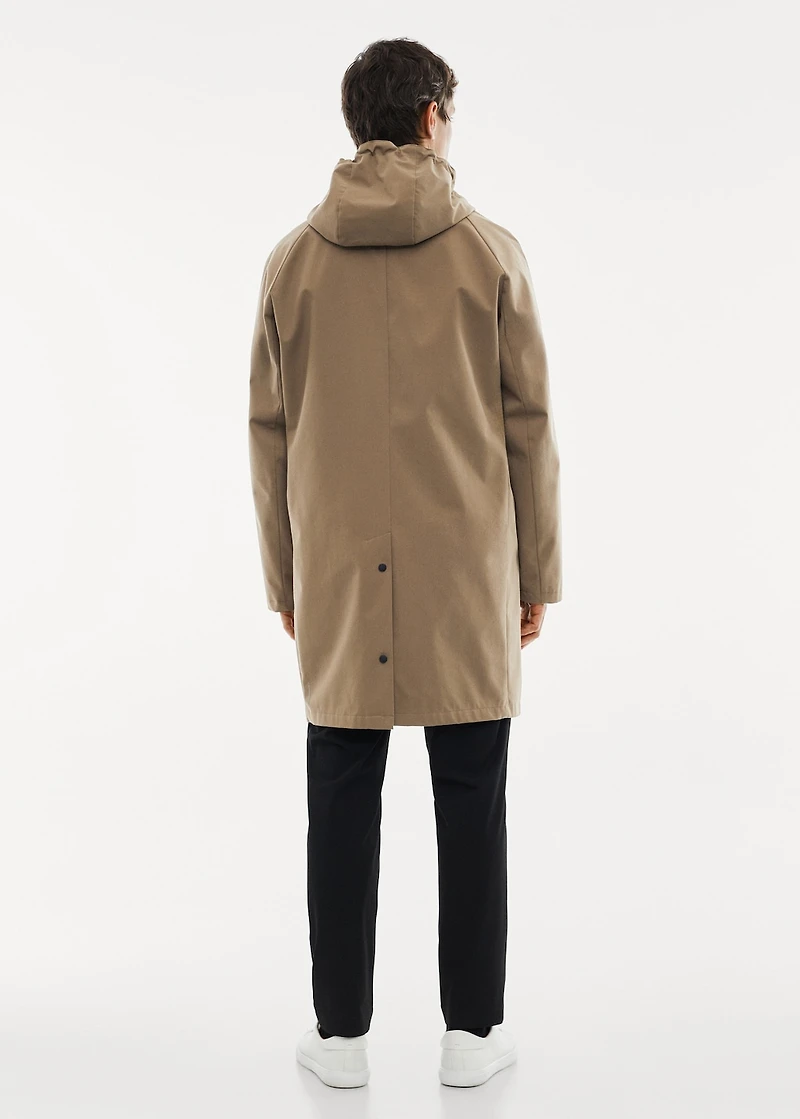 Water-repellent hooded barn jacket