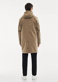 Water-repellent hooded barn jacket