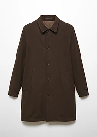 Reversible recycled wool trench coat