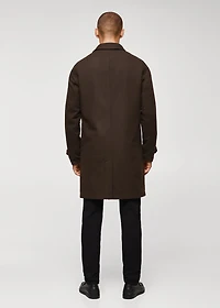 Reversible recycled wool trench coat