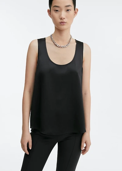 Silk top with wide straps