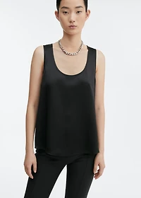 Silk top with wide straps