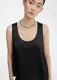 Silk top with wide straps