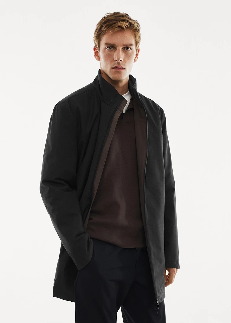 Reversible water-repellent quilted barn jacket