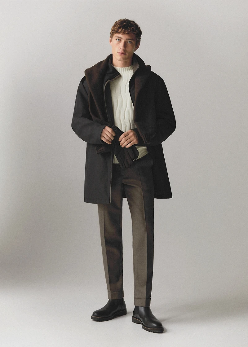 Reversible water-repellent quilted barn jacket