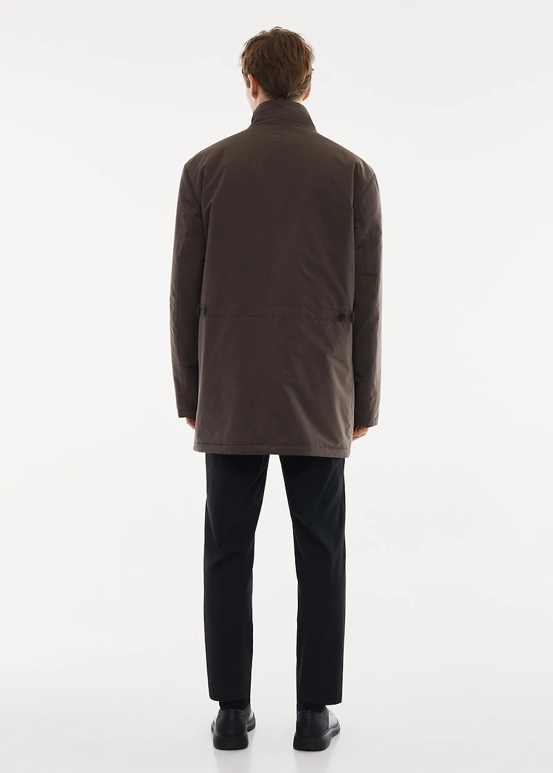 Reversible water-repellent quilted barn jacket