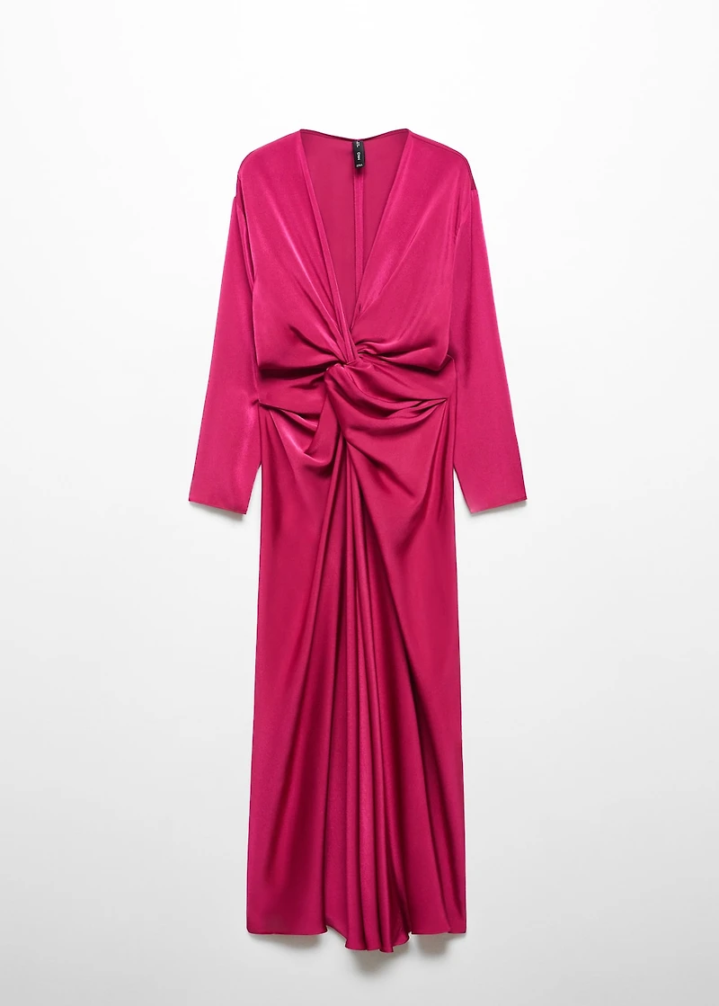 Satin dress with knot