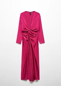 Satin dress with knot