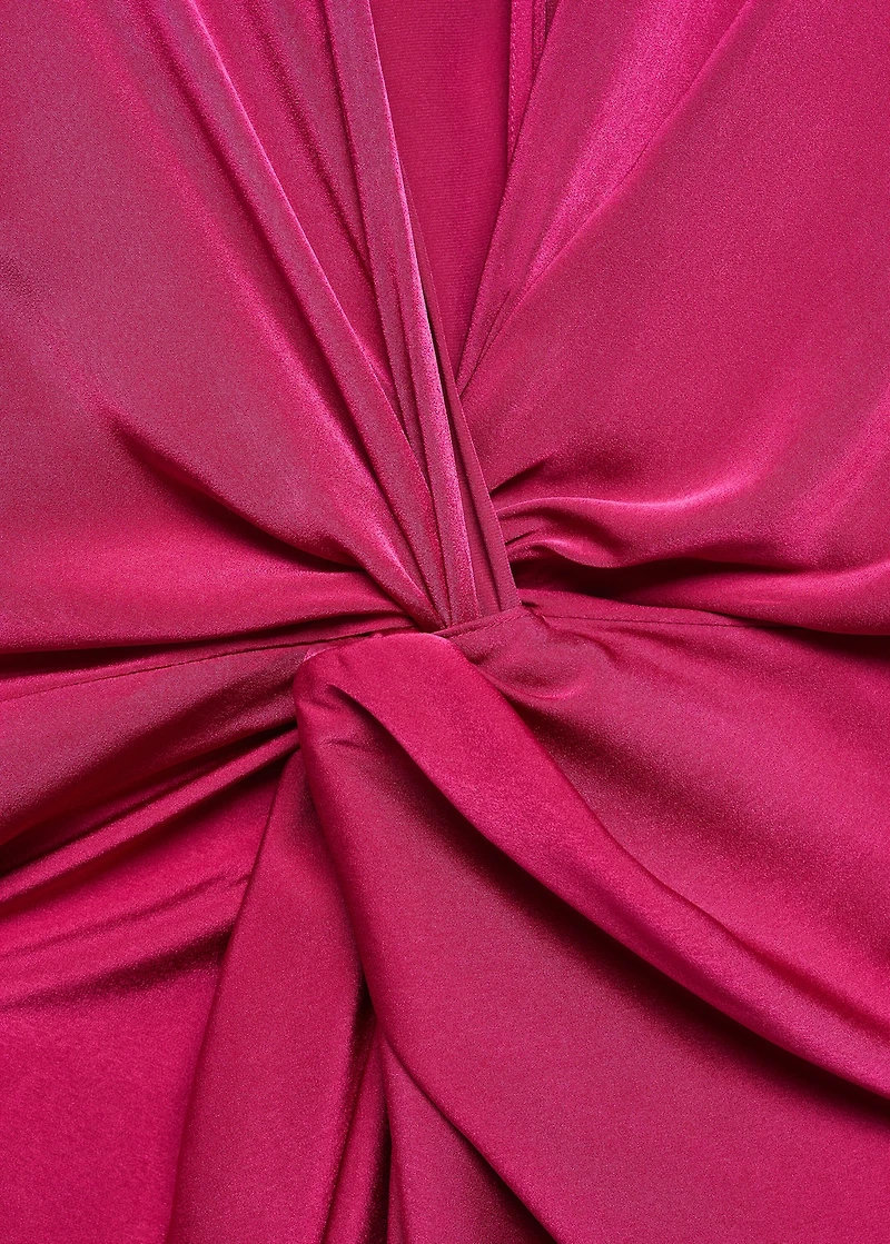 Satin dress with knot