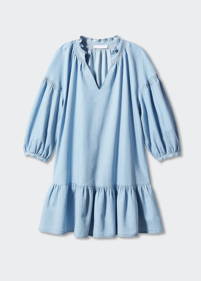 Puffed-sleeved dress will frills