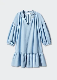 Puffed-sleeved dress will frills