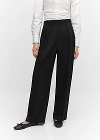 Wide leg pleated pants
