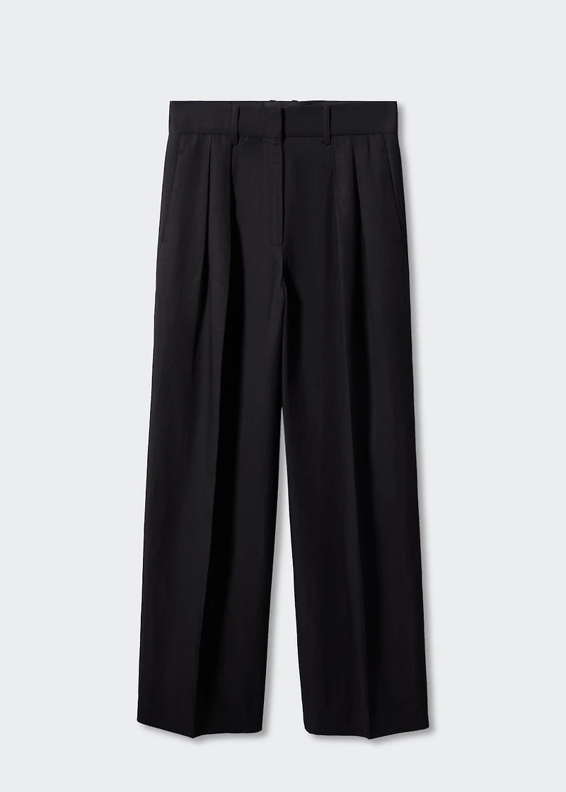Wide leg pleated pants