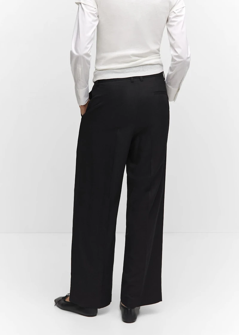 Wide leg pleated pants