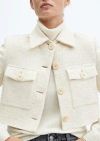 Cropped tweed jacket with pockets