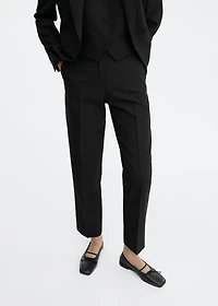 Straight wool suit pants